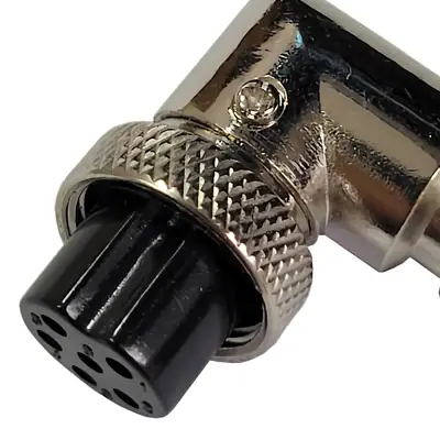 Detalles accesorios de Ficha Conector Gx16 6 Pines Hembra Aviacion A Cable 90 Grados