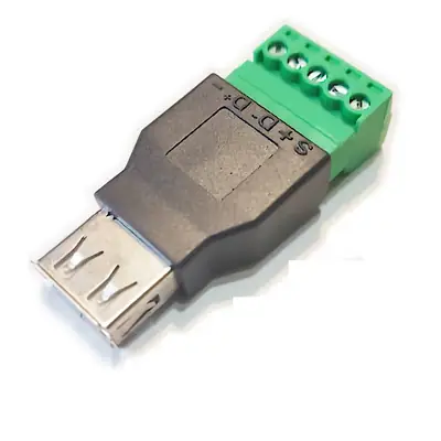 Vista lateral de Conector Ficha Usb 2.0 A Hembra A Bornera