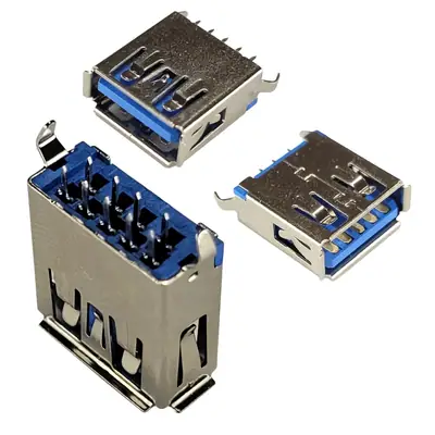 Detalles accesorios de Conector Ficha Usb 3.0 A Hembra A Chasis Recta