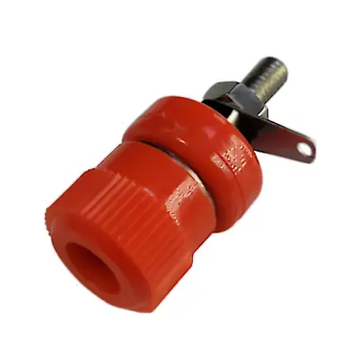 Ficha Banana Hembra Jack Tipo Binding Post A Chasis Rojo