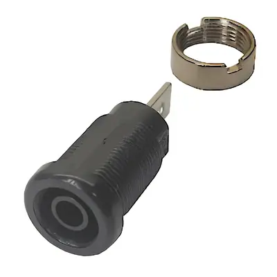 Vista lateral de Ficha Banana Hembra Jack Chasis Hq Negro