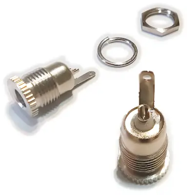 Detalles accesorios de Ficha Dc Hueco 5,5 X 2,5 Mm Jack Hembra Chasis Rosca Trasera