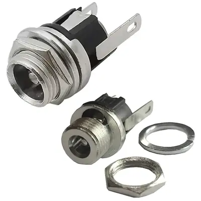 Detalles accesorios de Ficha Dc Hueco 3,5 X 1,3 Mm Jack Hembra Chasis Rosca Delantera C/Corte