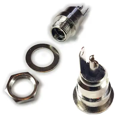 Detalles accesorios de Ficha Dc Hueco 5,5 X 2,5 Mm Jack Hembra Chasis Rosca Delantera