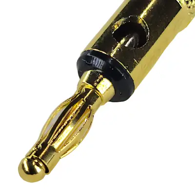 Detalles accesorios de Ficha Banana Plug Macho Metal Negro