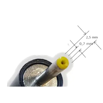 Detalles accesorios de Ficha Dc Hueco 2,5 X 0,7 X 9 Mm Plug Macho