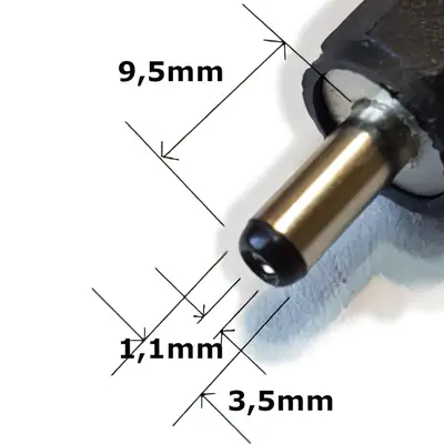 Detalles accesorios de Ficha Dc Hueco 3,5 X 1,1 X 9,5 Mm Plug Macho