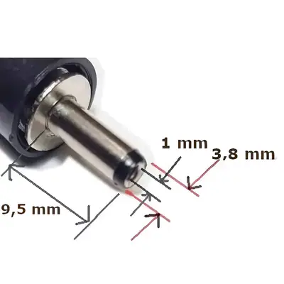 Detalles accesorios de Ficha Dc Hueco 3,8 X 1 X 9,5 Mm Plug Macho Plastico