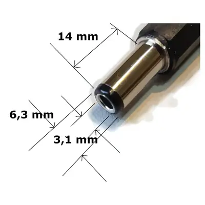 Detalles accesorios de Ficha Dc Hueco 6,3 X 3,1 X 14 Mm Plug Macho
