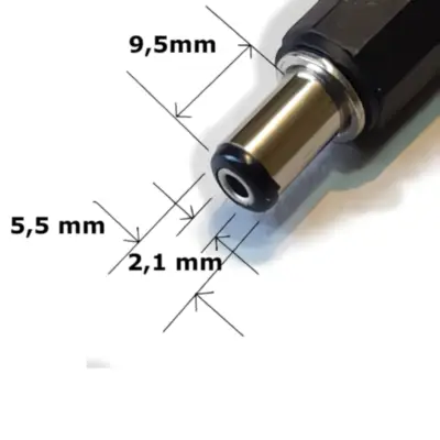 Detalles accesorios de Ficha Dc Hueco 5,5 X 2,1 X 9,5 Mm Plug Macho