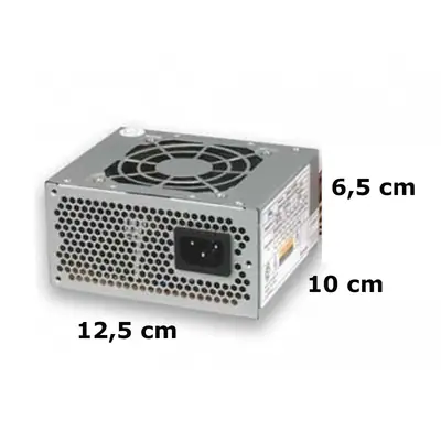 Vista lateral de Fuente Micro Atx 600W (Sfx Form) 20+4Pin 4Xsata 1Xmolex Fan 8Cm