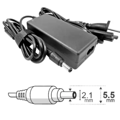 Vista lateral de Fuente Switching 24V 2A Con Ficha 5,5 X 2,1 Mm