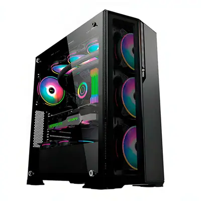 Vista lateral de Gabinete Teros TE-1175N Gaming Mid Tower s/fuente