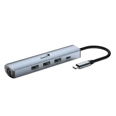 Detalles accesorios de Hub Usb C 3.0 5 Puertos 1Xrj45 / 3Xusb-A / 1Xusb-C (Entrada Poder Auxiliar) Genius Uh-545
