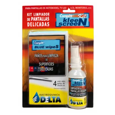 Kit limpiador de pantallas delicadas Notebook Tv Led Compitt Clean Screen