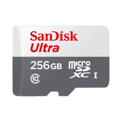 Vista lateral de Memoria MicroSD 256Gb Sandisk Cl10 C/Adaptador 100 Mb/S