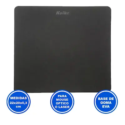 Detalles accesorios de Mouse Pad 19 X 22 X 0,3 Cm Kolke Ked-151 Negro