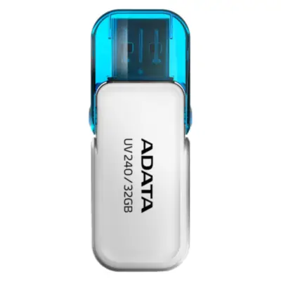 Vista lateral de Pendrive 32Gb Usb 2.0 Adata UV240 Blanco