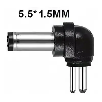 Vista lateral de Plug Hueco 5,5 X 1,5 Mm Intercambiable Macho 90 Grados Polarizado