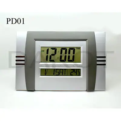Detalles accesorios de Reloj Pared Digital Hora Fecha Temperatura Rectangular 28 x 20cm
