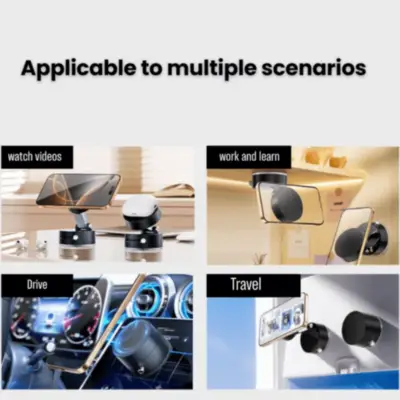 Detalles accesorios de Soporte Celular Magnetico con Sopapa para superficies lisas