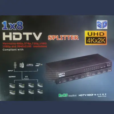 Detalles accesorios de Divisor Splitter Hdmi de 8 puertos 4K 3D 1.4