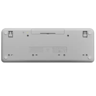Vista lateral de Teclado Bluetooth Logitech K250 Compacto Espanol Blanco