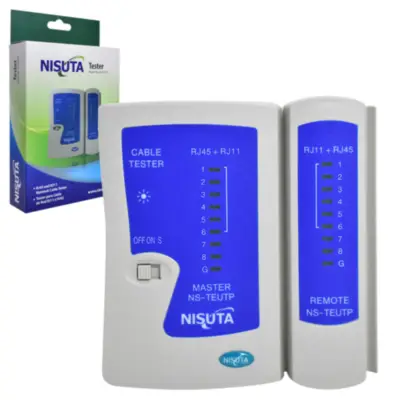 Detalles accesorios de Tester De Red Para Rj45 Y Rj11 Digital Nisuta Con Funda