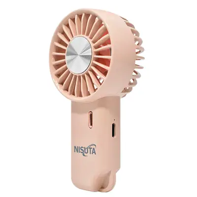 Vista lateral de Ventilador portatil con bateria recargable