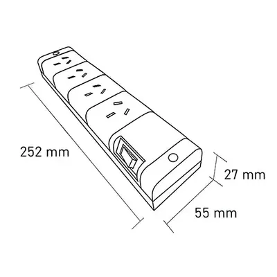 Detalles accesorios de Zapatilla 4 Tomas Cable 5M Blanco Multinorma