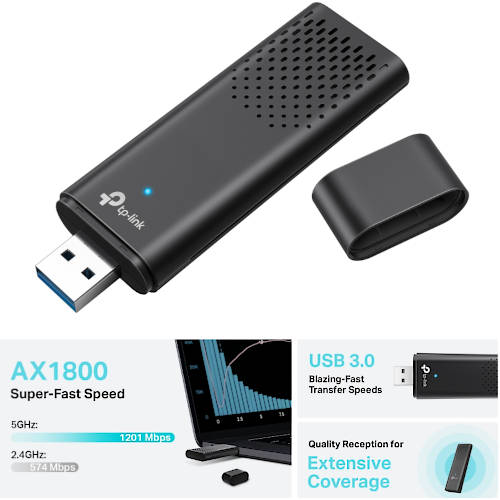 ADAPTADOR WIFI USB DUAL BAND TP-LINK ARCHER TX20U AX1800 WIFI6