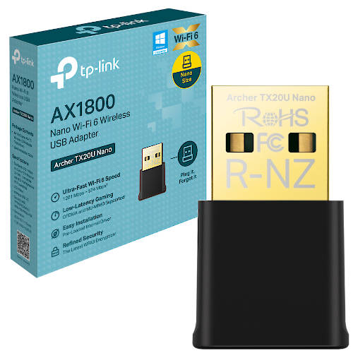 ADAPTADOR WIFI USB DUAL BAND TP-LINK ARCHER TX20U NANO AX1800 WIFI6