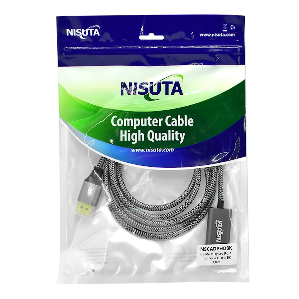 Miniatura 2 de Cables Displayport-Displayport marca Nisuta modelo NSCADPHD8K