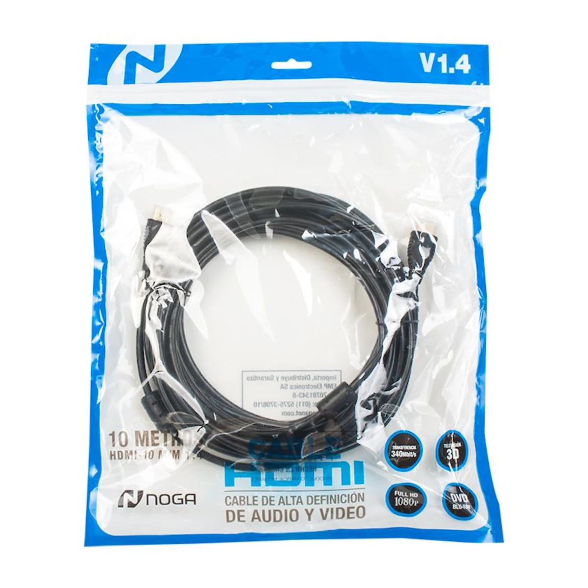Miniatura 3 de Cables HDMI-HDMI marca Noga modelo HDMI-15 M/M 1.4