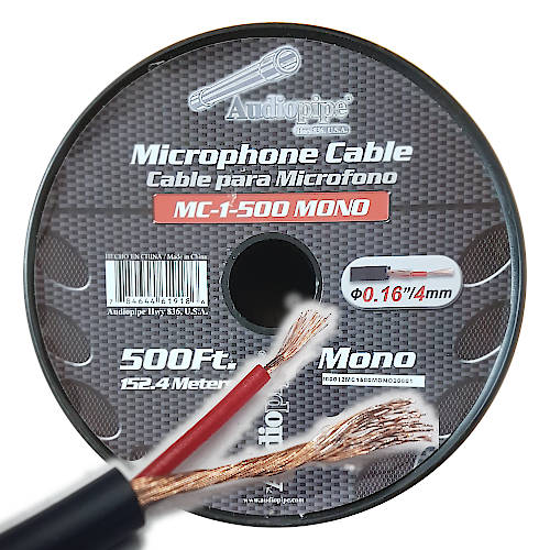 CABLE MICROFONO 4mm DIAMETRO MONO AUDIOPIPE MC1 ROLLO 152m