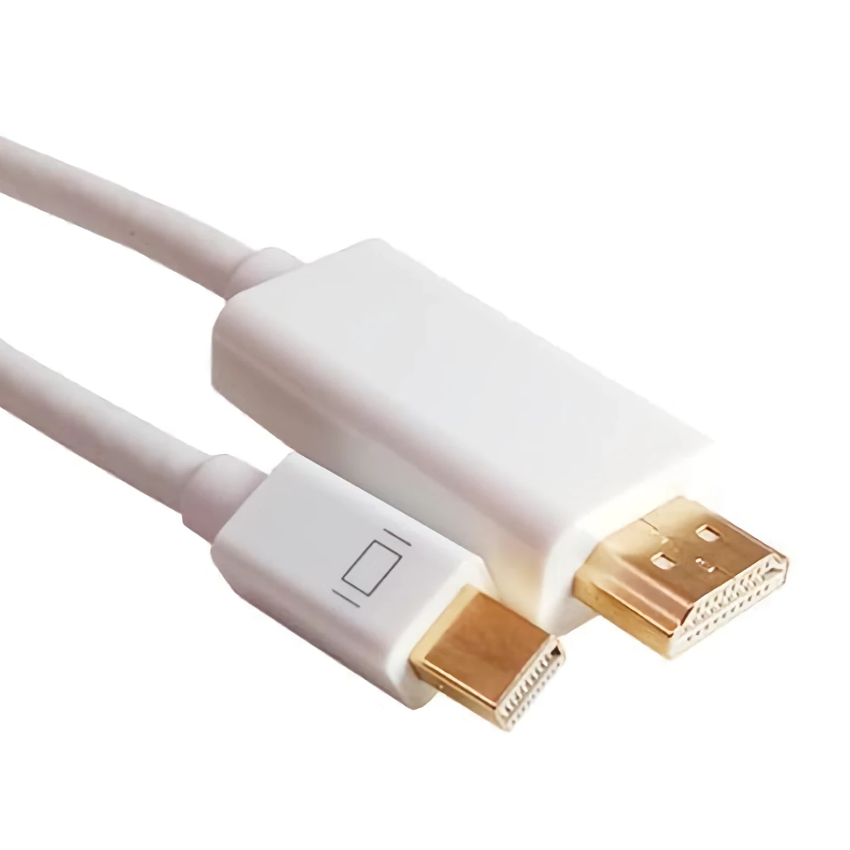 Vista lateral de Cable Mini Displayport Macho - Hdmi Macho 1,5 Mts 1080P 60Hz Blanco