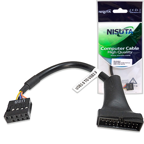 CABLE USB 3.0 20 PINES MACHO A USB 2.0 9 PINES HEMBRA NS-ADUS32