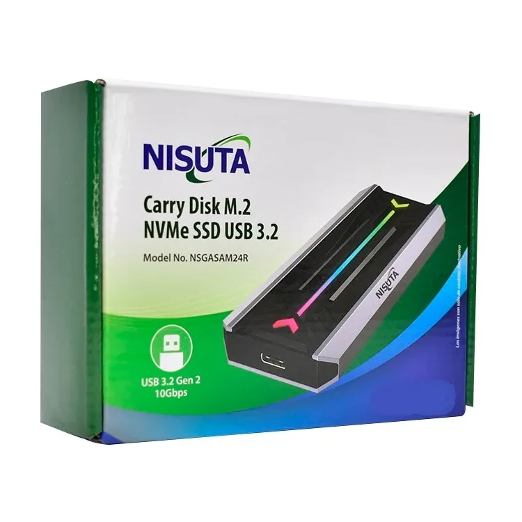 Detalles accesorios de Case para Disco SSD M.2 Nvme PCIe USB 3.2 10Gbps Nisuta