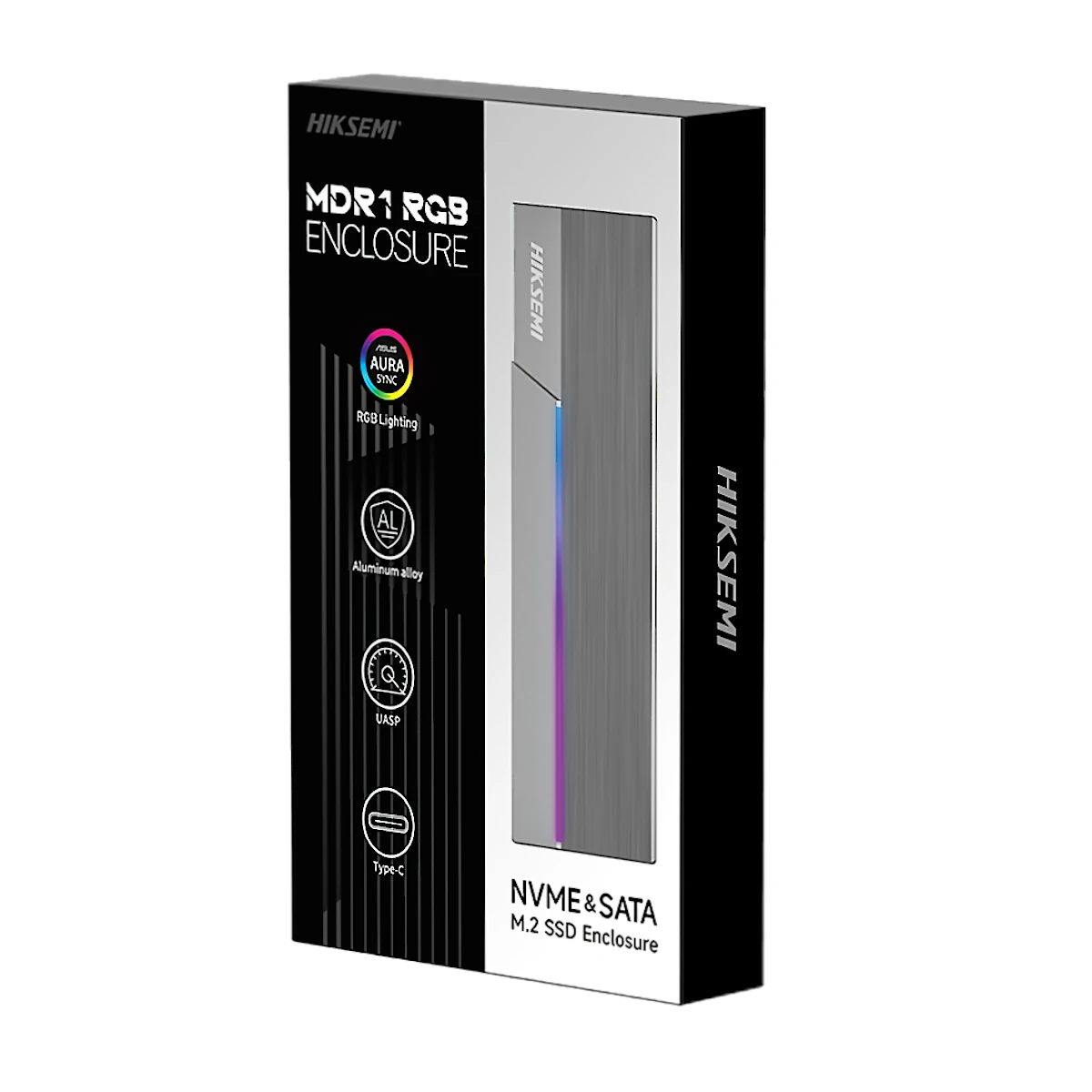 Detalles accesorios de Case Para Disco SSD M.2 Nvme O Sata Usb 3.2 10 Gbps Hiksemi Aluminio Rgb