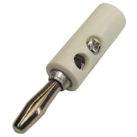 Ficha Banana Plug Macho Con Tornillo Blanco