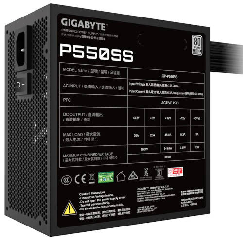 FUENTE 550W GIGABYTE GP-P550SS 80 PLUS SILVER