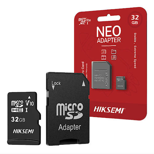MEMORIA MICRO SD 32GB HIKSEMI CL10 C/ADAPTADOR MEMORIA MICRO SD 32GB HIKSEMI CL10 C/ADAPTADOR