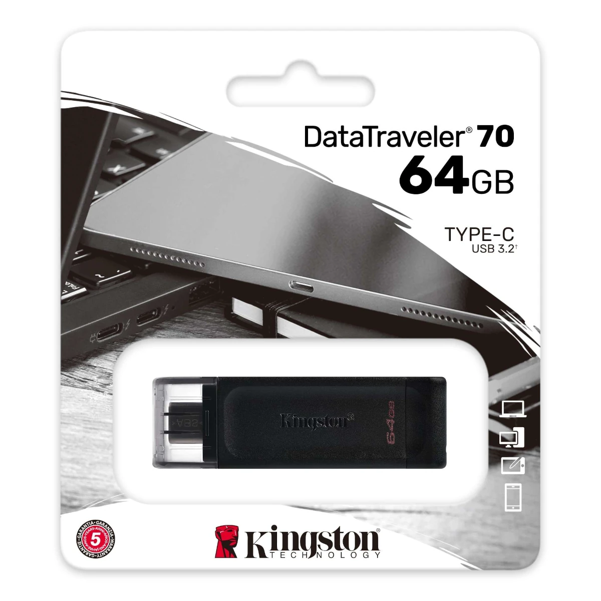 Miniatura 3 de Pendrives marca Kingston modelo DT70/64GB