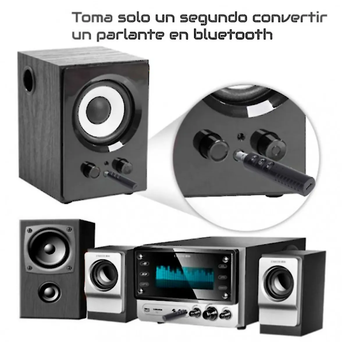 Detalles accesorios de Receptor De Audio Via Bluetooth A Miniplug 3,5Mm Auxiliar 00-BT-450