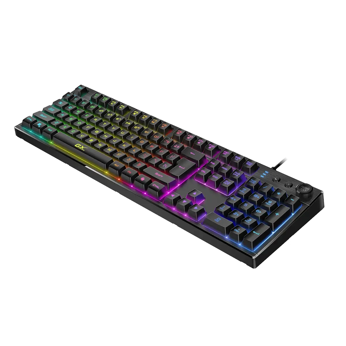 Vista lateral de Teclado Gamer Gx Genius En Espanol Scorpion K7 Plus Negro