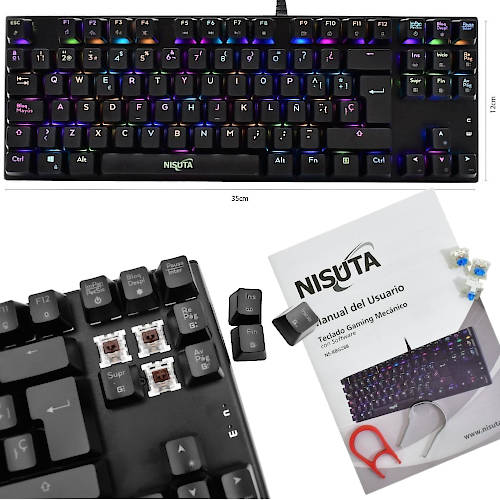 TECLADO GAMER NISUTA MECANICO ESPANOL NSKBGZ88 SWITCH ROJO RETROILUMINADO TECLADO GAMER NISUTA MECANICO ESPANOL NSKBGZ88 SWITCH ROJO RETROILUMINADO