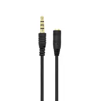 Cable Miniplug 3,5 4 Polos Macho-Hembra 1M Nisuta Negro