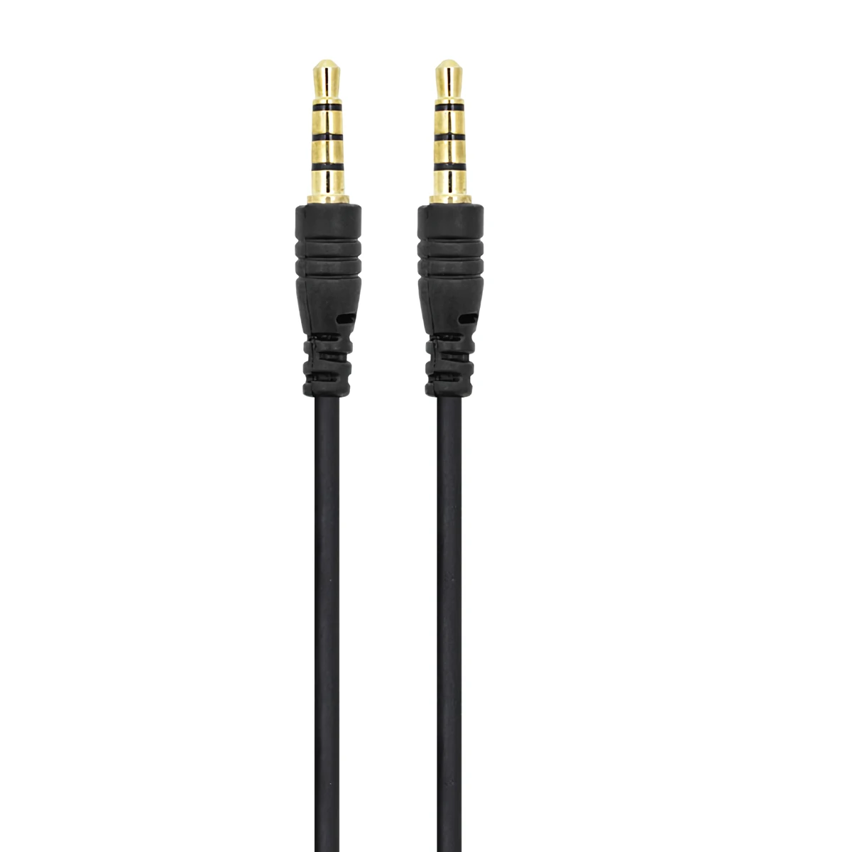 Vista lateral de Cable Miniplug 3,5 4 Polos Macho-Macho 1 Mts Nisuta