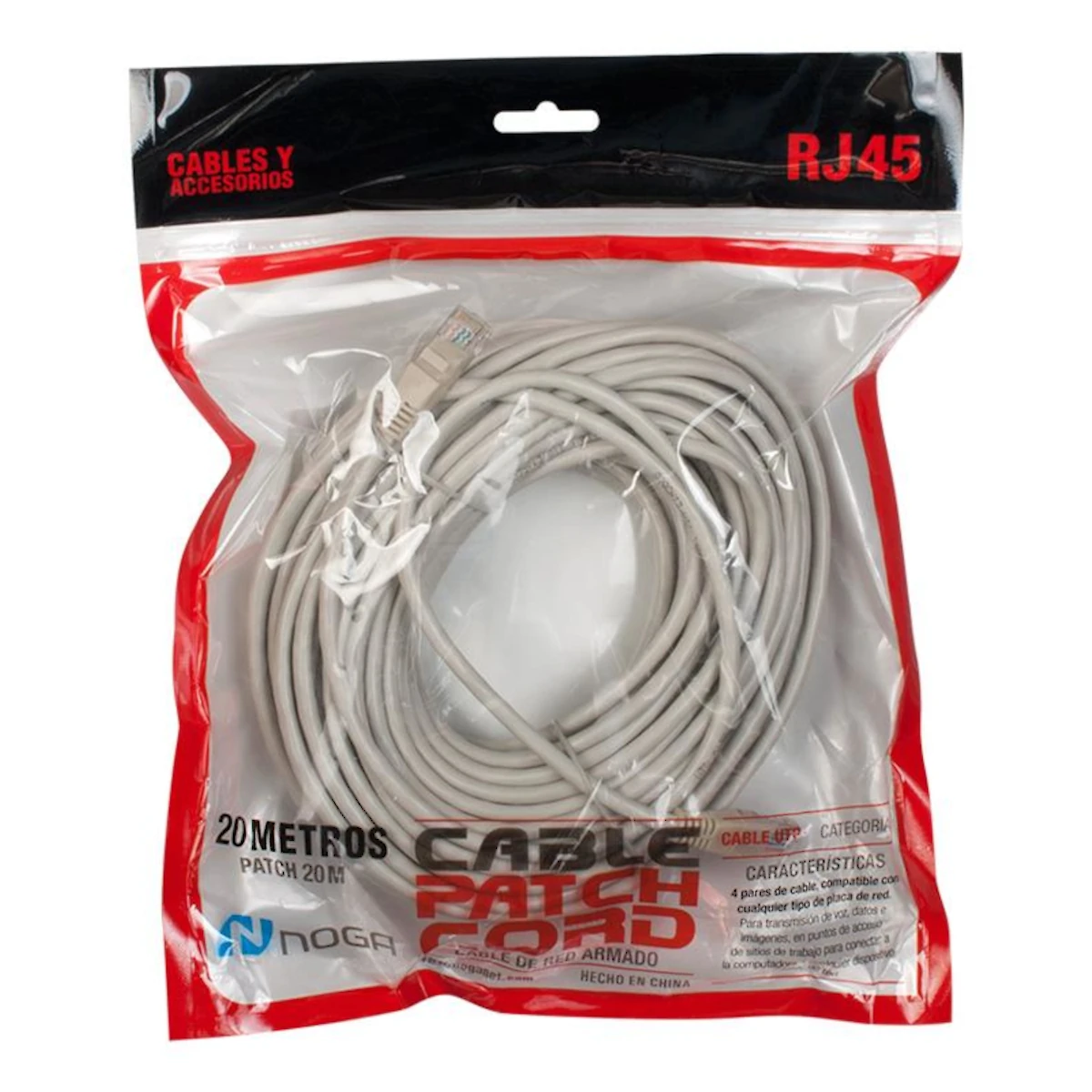 Detalles accesorios de Cable De Red Patchcord Rj45 20 Mts Cat 5E Noga