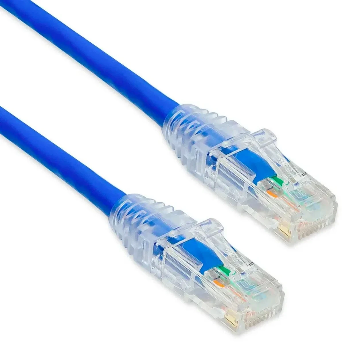 Vista lateral de Cable De Red Patchcord Rj45 15 Mts Cat 5E Azul